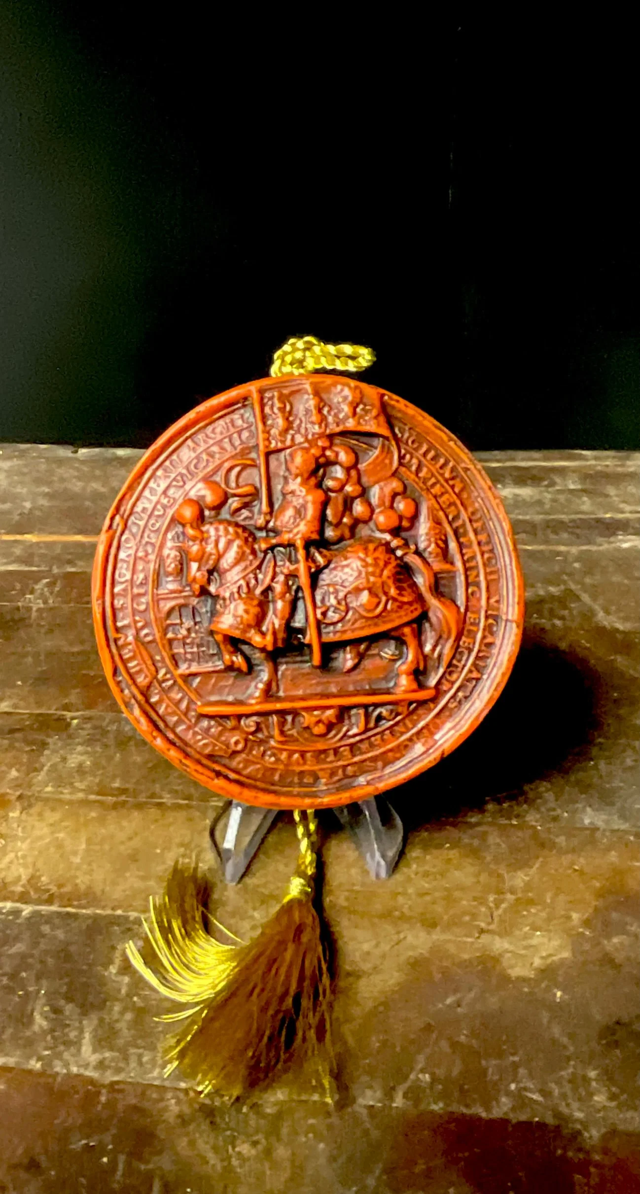 A Vintage Reproduction Resin Seal of the Vicariate of the Holy Roman Empire Under Otto Heinrich