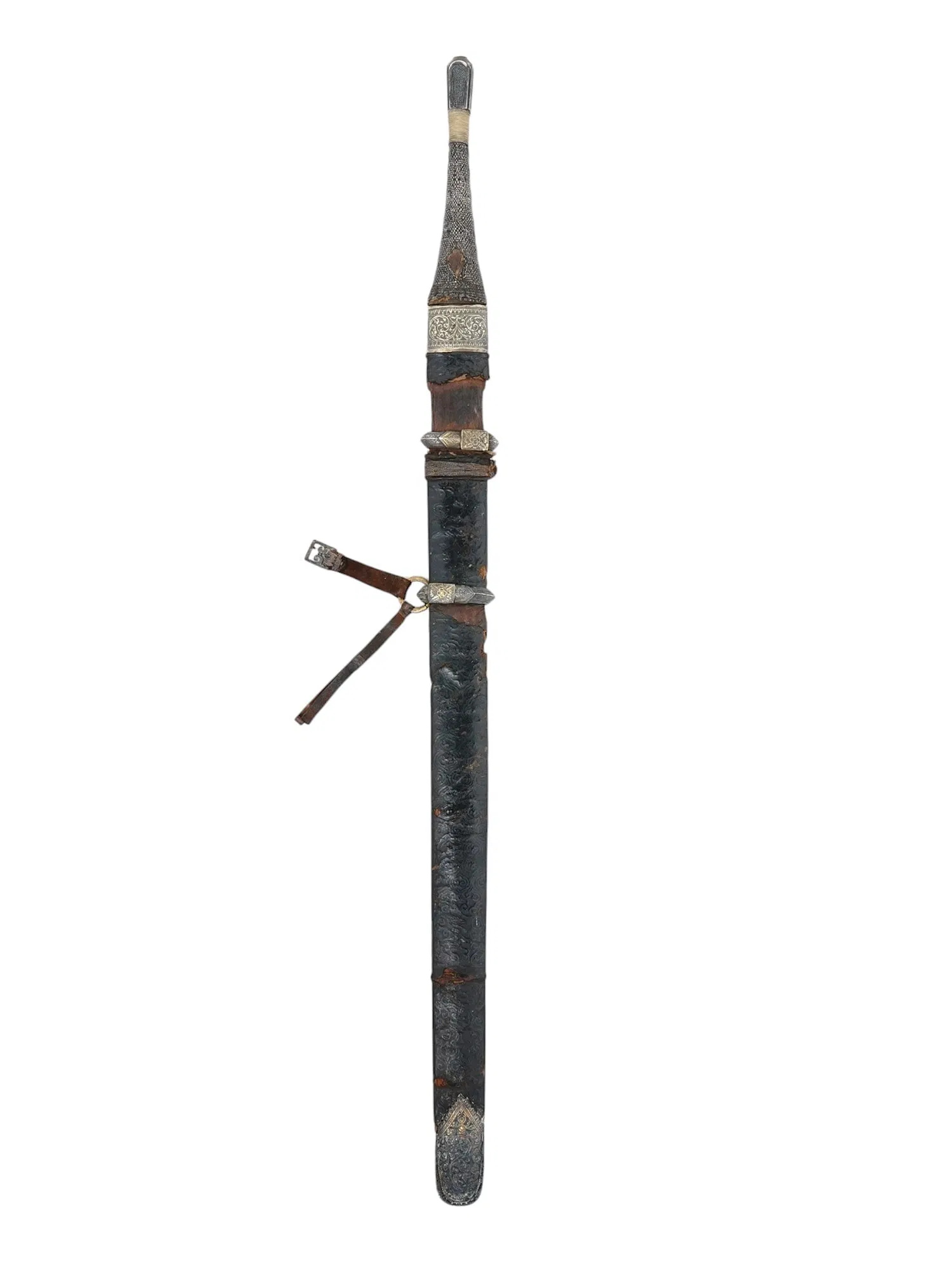 A YEMENI SILVER-MOUNTED SWORD WITH ARABIC INSCRIPTION WITH A 14TH–15TH CENTURY BLADE