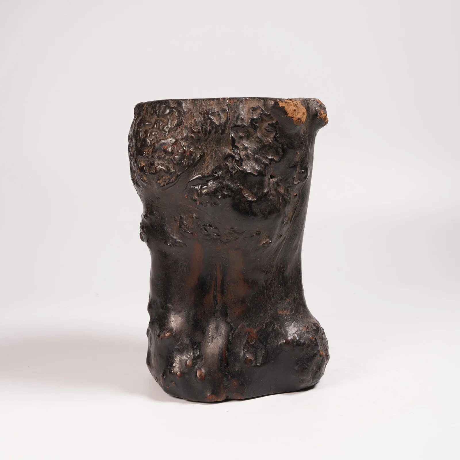 A ZITAN BURL BRUSH POT