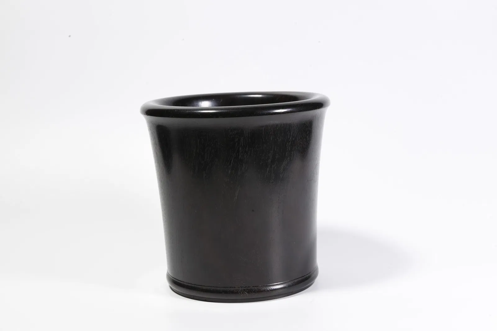A ZITAN WOOD CARVED BRUSH POT