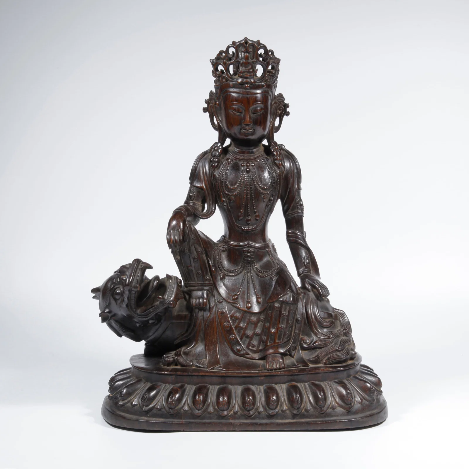 A ZITAN WOOD CARVING BUDDHA STATUE