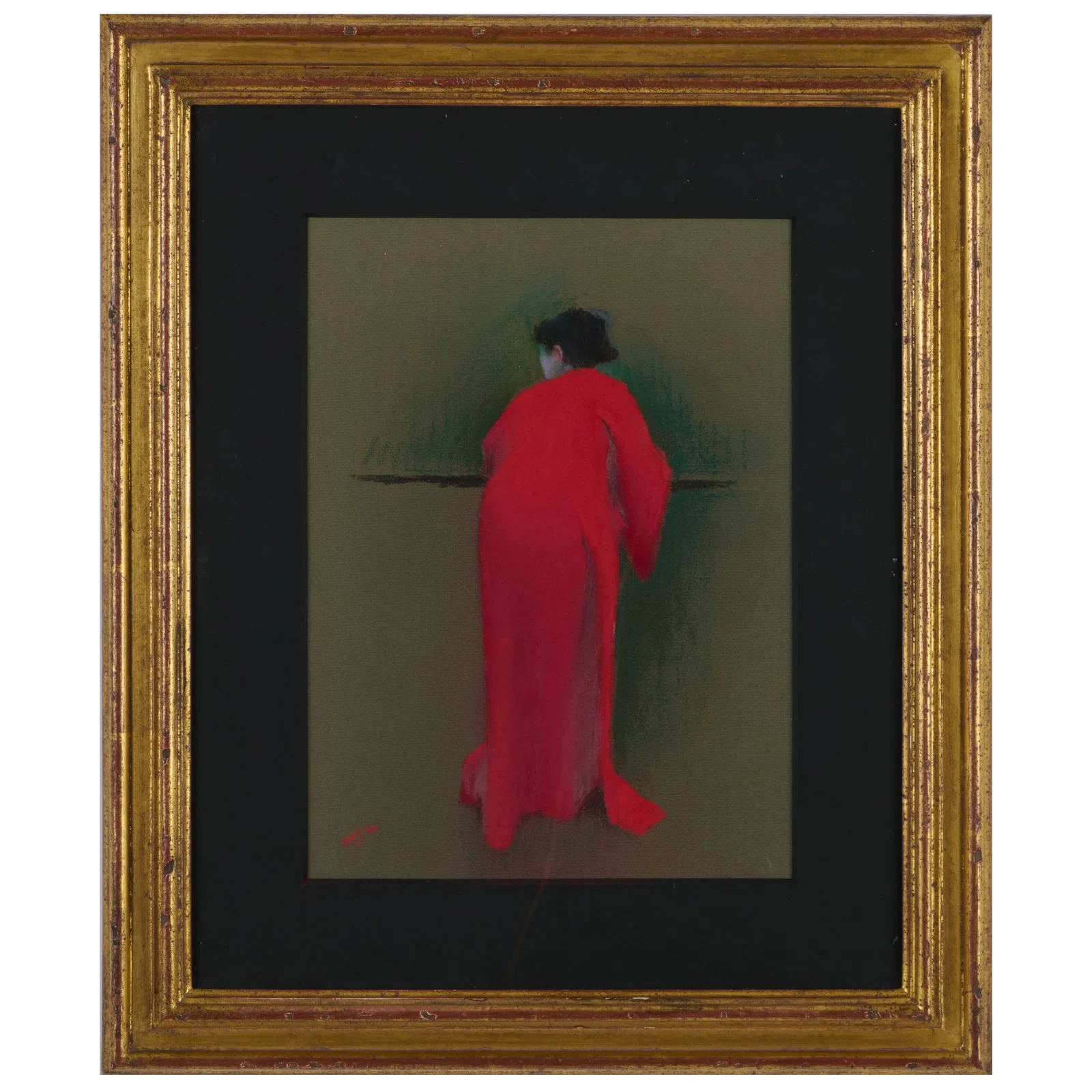 Aaron Shikler (1922-2015): Red Kimono