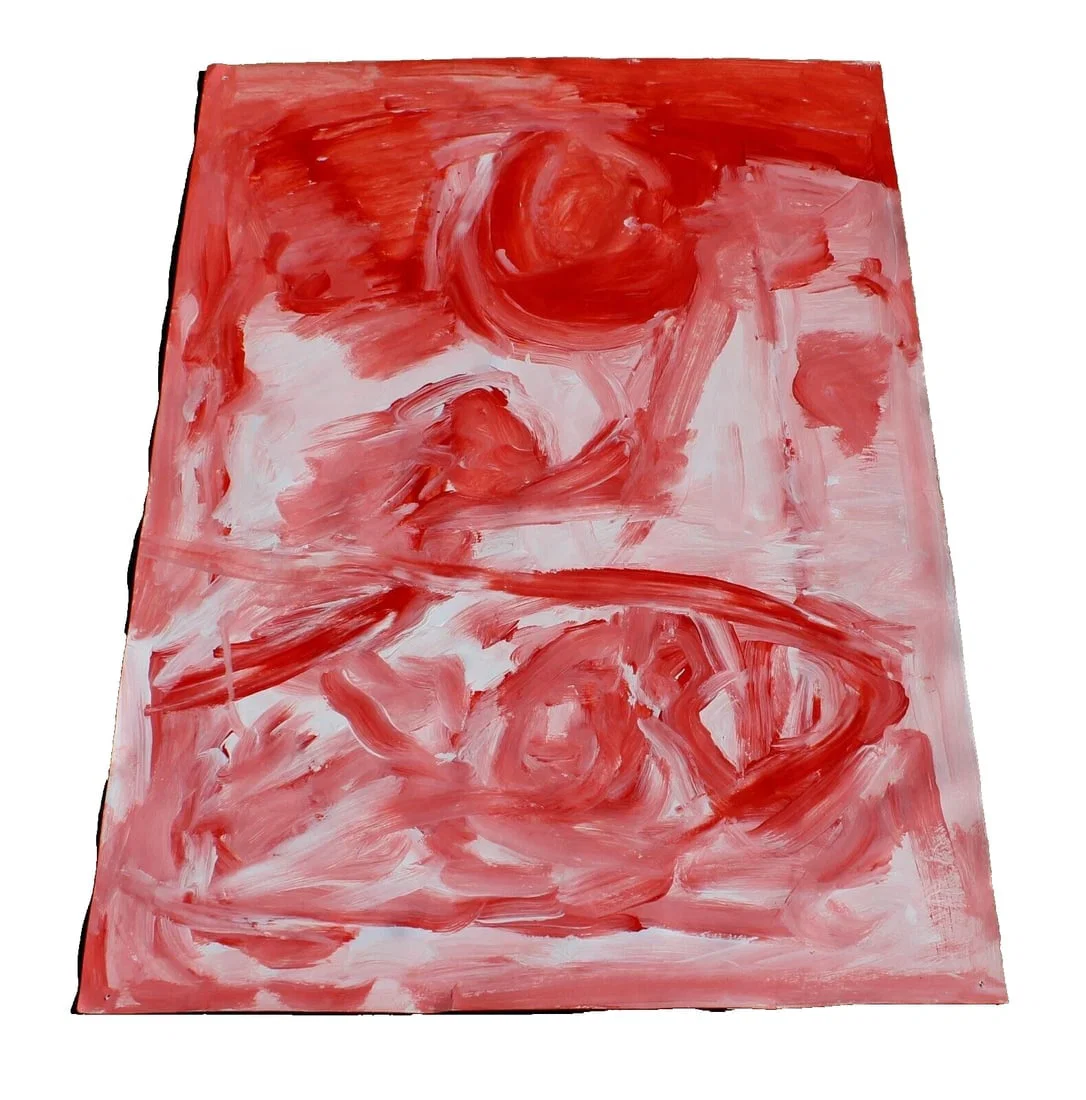 AARON WRINKLE Modernist Acrylic on Paper "Not a Word" from Diana Zlotnick