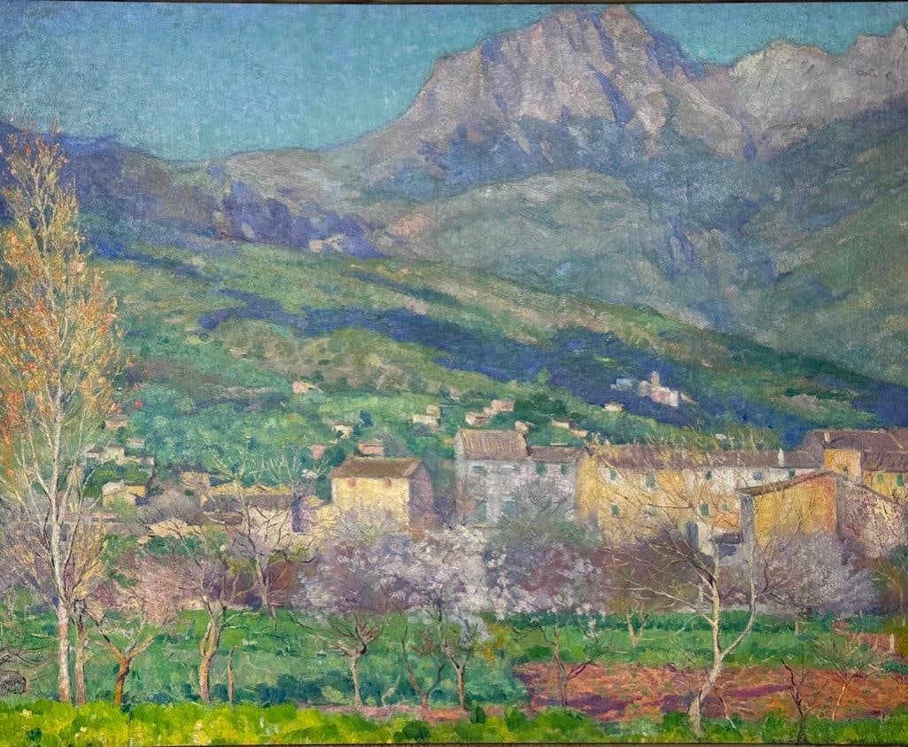 Abel G. Warshawsky Oil, "Springtime Mountains, Mallorca"