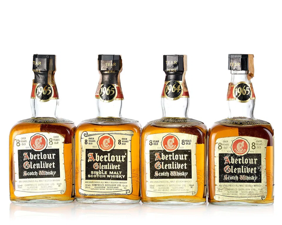 Aberlour Glenlivet 8 Year Old, 1964 (1x 750ml) Aberlour Glenlivet 8 Year Old, 1965 (3x 750ml)