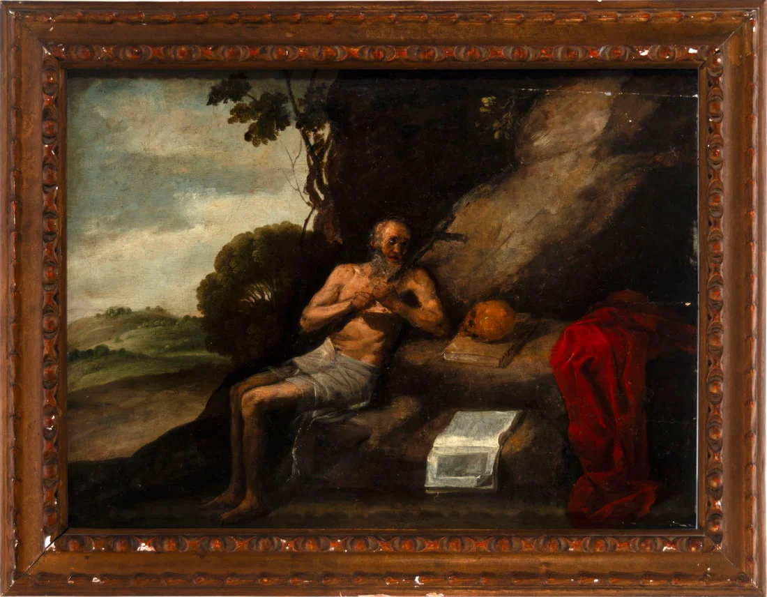 Abraham Teniers (Antwerp, 1629 – 1670), Saint Jerome in Meditation, Flemish school of the 17th