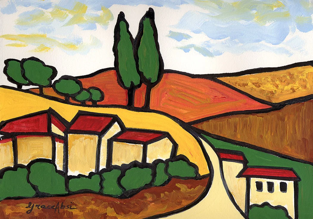 Absi Grace Cote d'azur Oil Painting on Paper