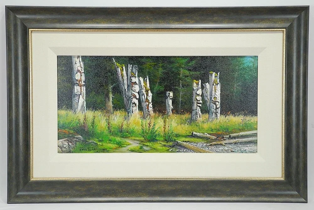Acrylic on Canvas signed John Einerssen, 12 x 24", "Whispering Silence".