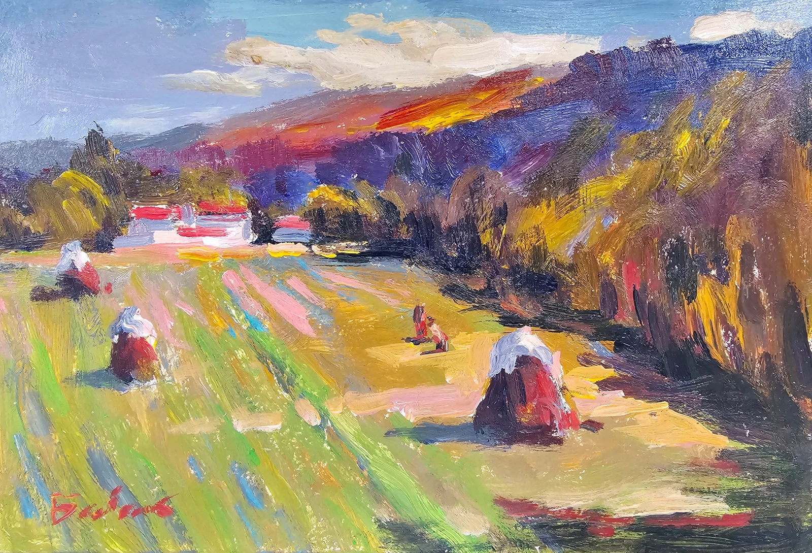 Acrylic painting Autumn is here Vyacheslav Petrovich Babac