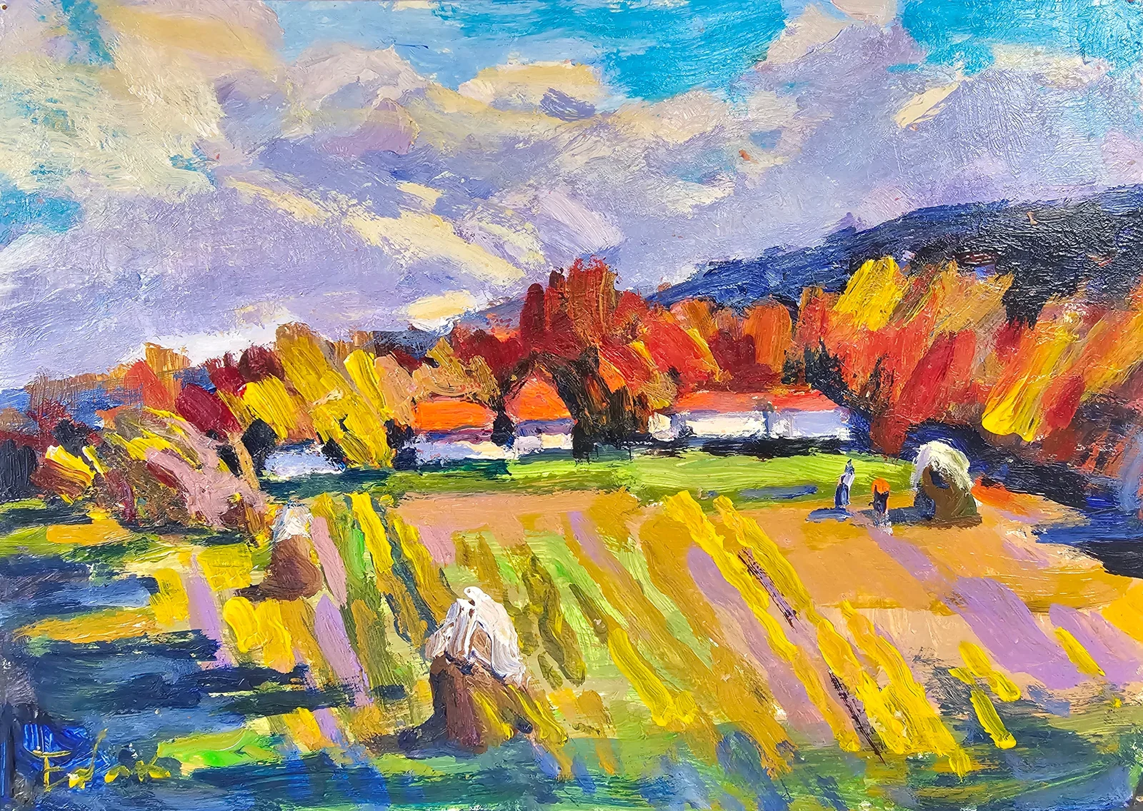 Acrylic painting Autumn Vyacheslav Petrovich Babac