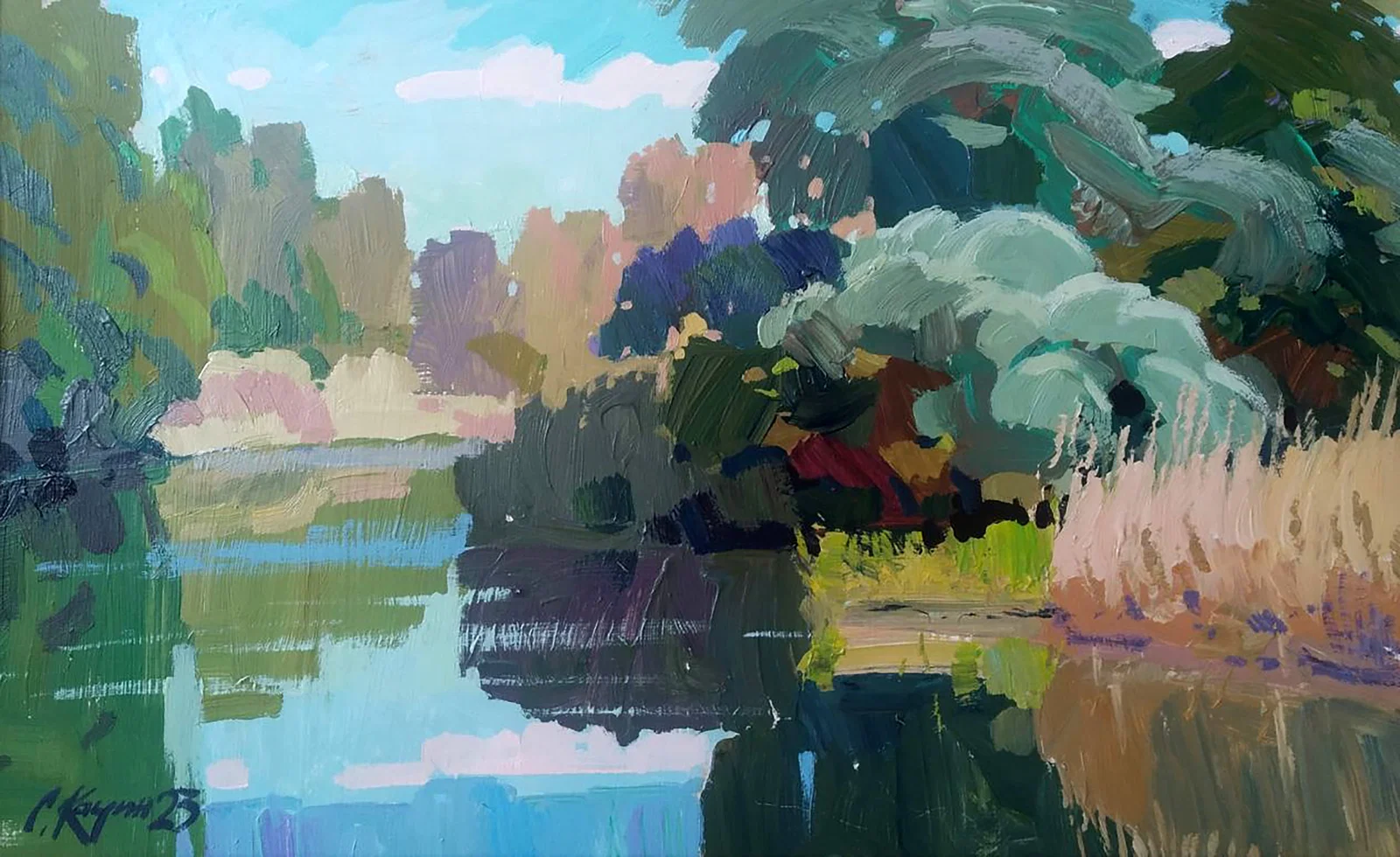 Acrylic painting Far from the city Serhii Kachyn