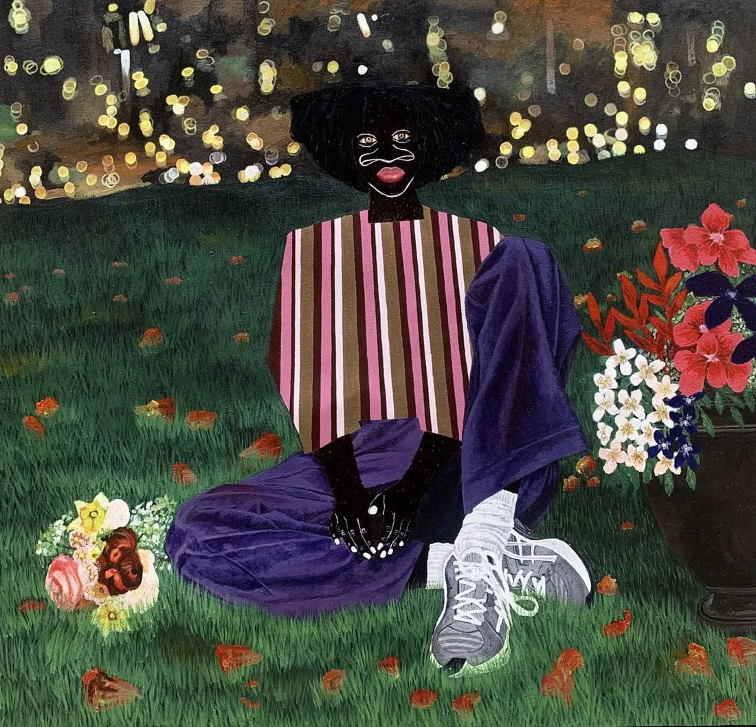 Acrylic painting Held by the night Akintomide Akinshola