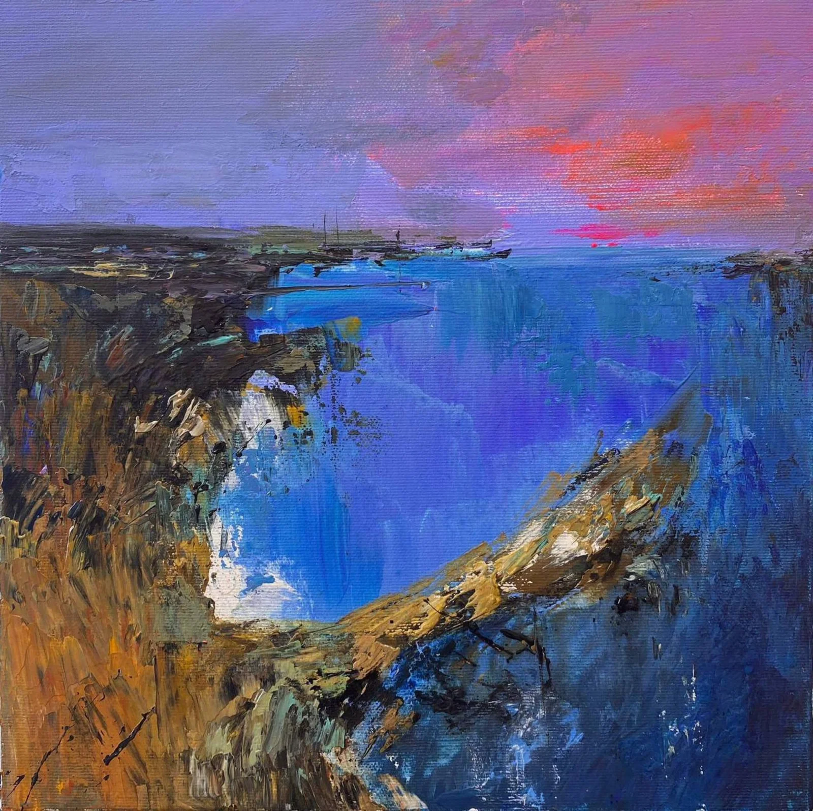 Acrylic painting Morning over the pond Igor Kutsenko