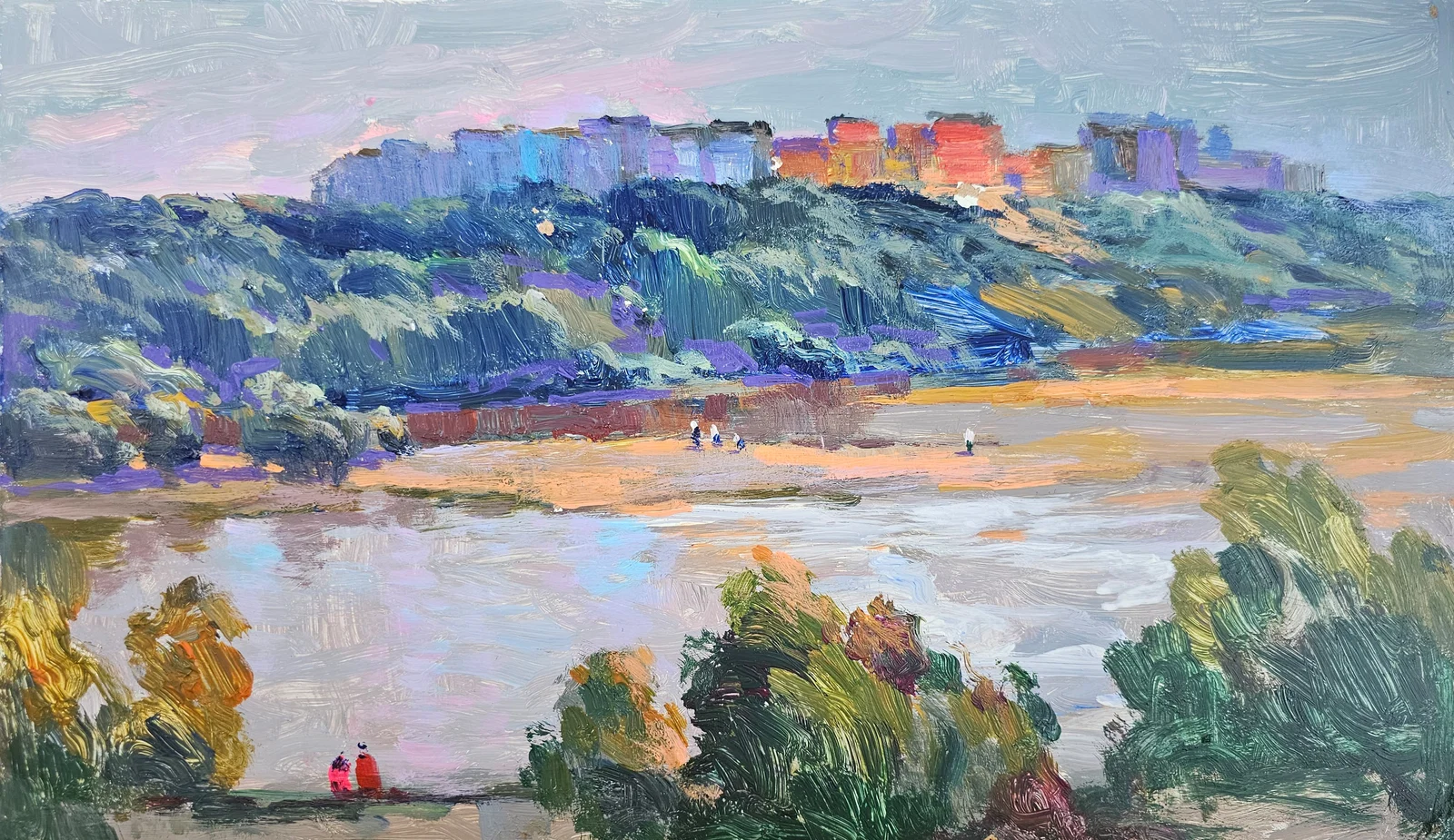 Acrylic painting on the river Vyacheslav Petrovich Babac