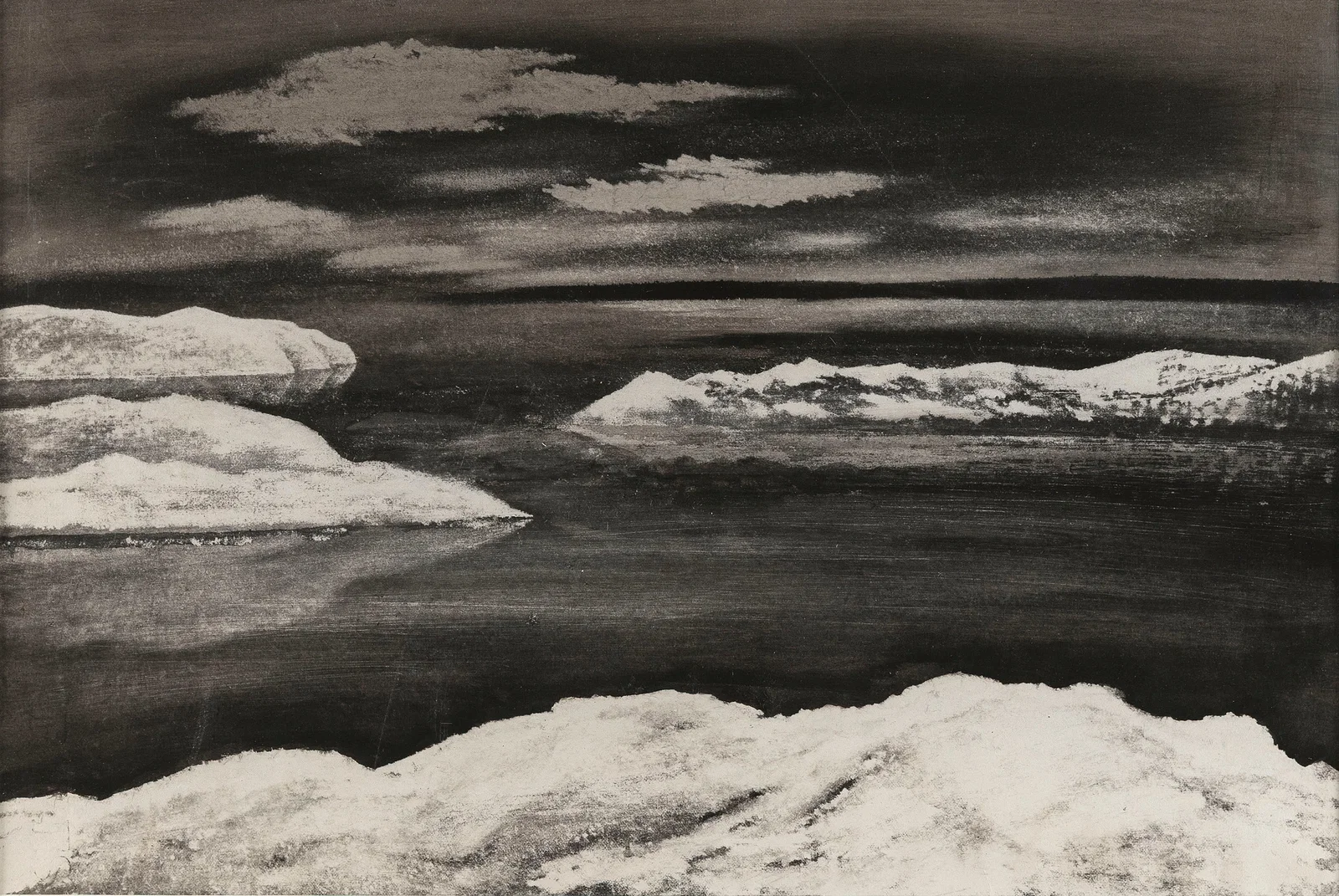 ADOLF ARTHUR DEHN (New York/Minnesota, 1895-1968), "Menemsha Creek Opening", 1933., Ink wash on wove