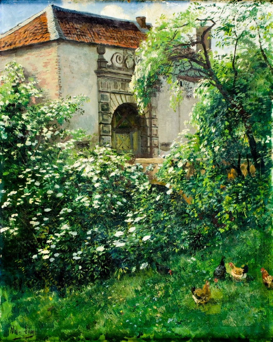 Adolf Lins (German,1856-1927) oil painting antique