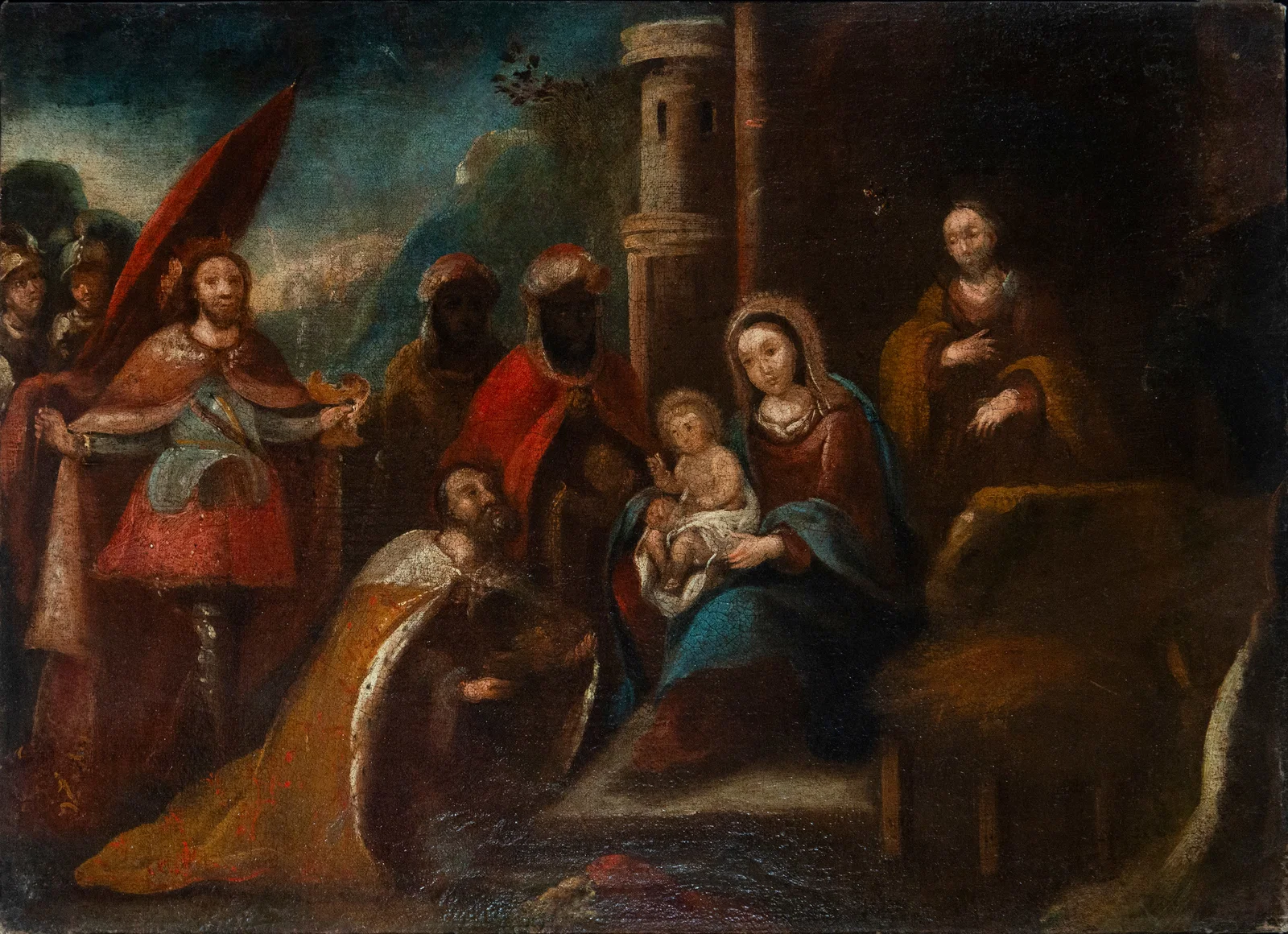 Adoration of the Magi. Hispano-American School. 17th century.