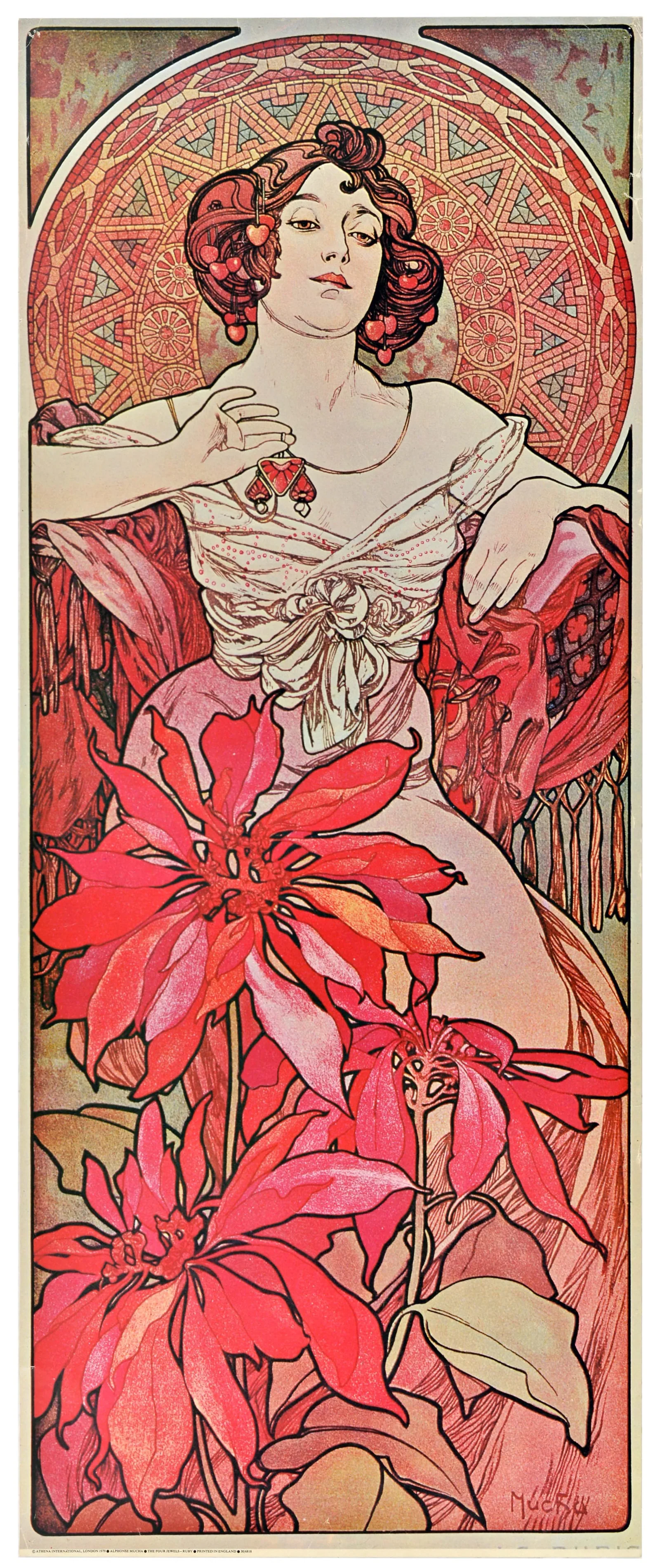 Advertising Poster Alphonse Mucha Ruby Le Rubis Precious Stones