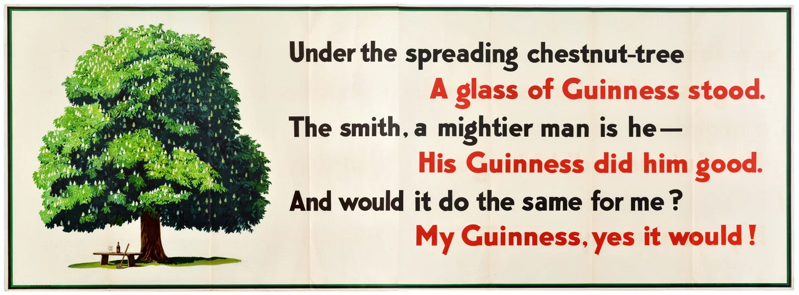 Advertising Poster Guinness Stout Beer Chestnut Tree
