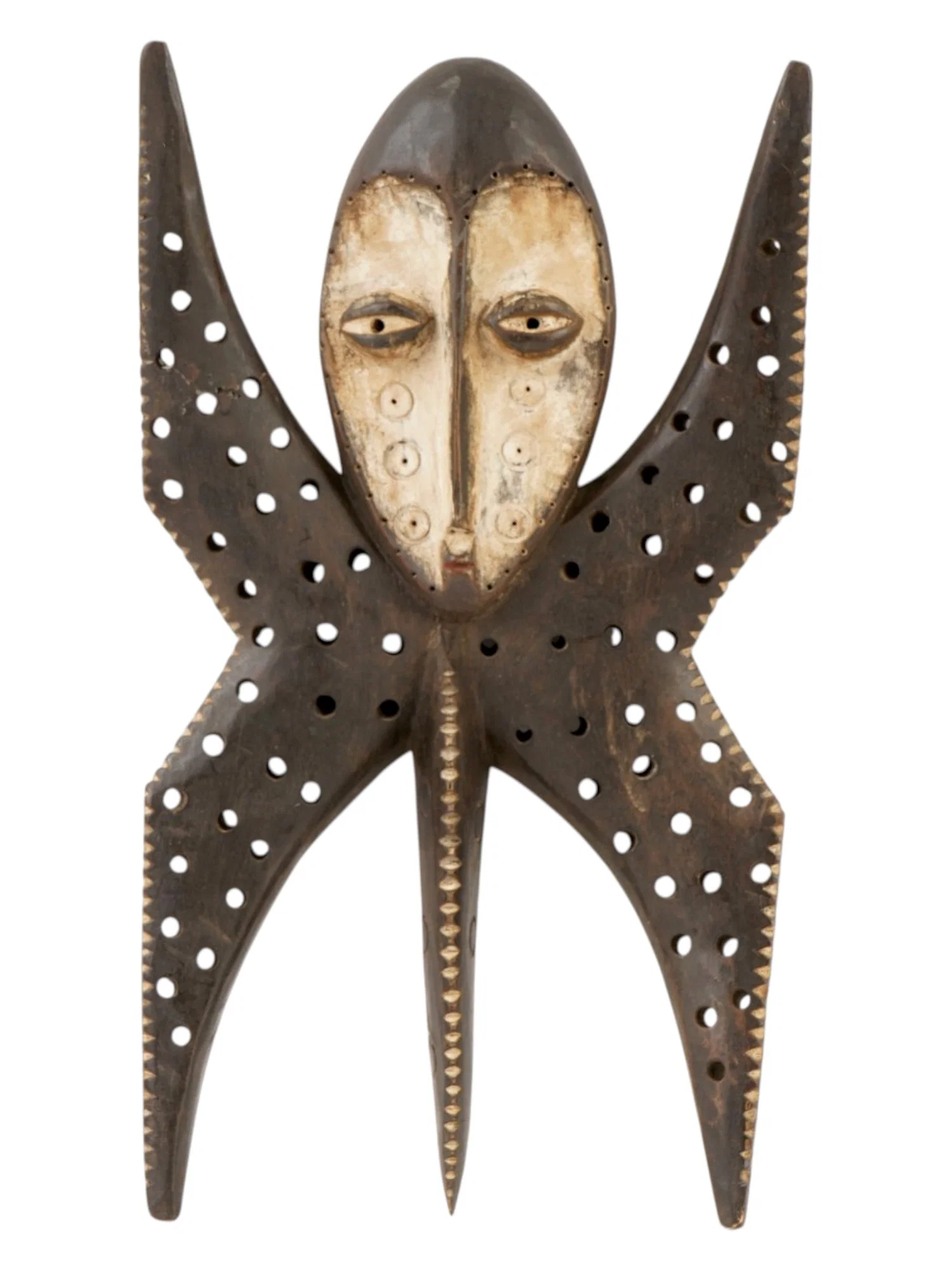 AFRICAN CARVED WOOD FIGURE FROM LEGA PEOPLE OF CONGO