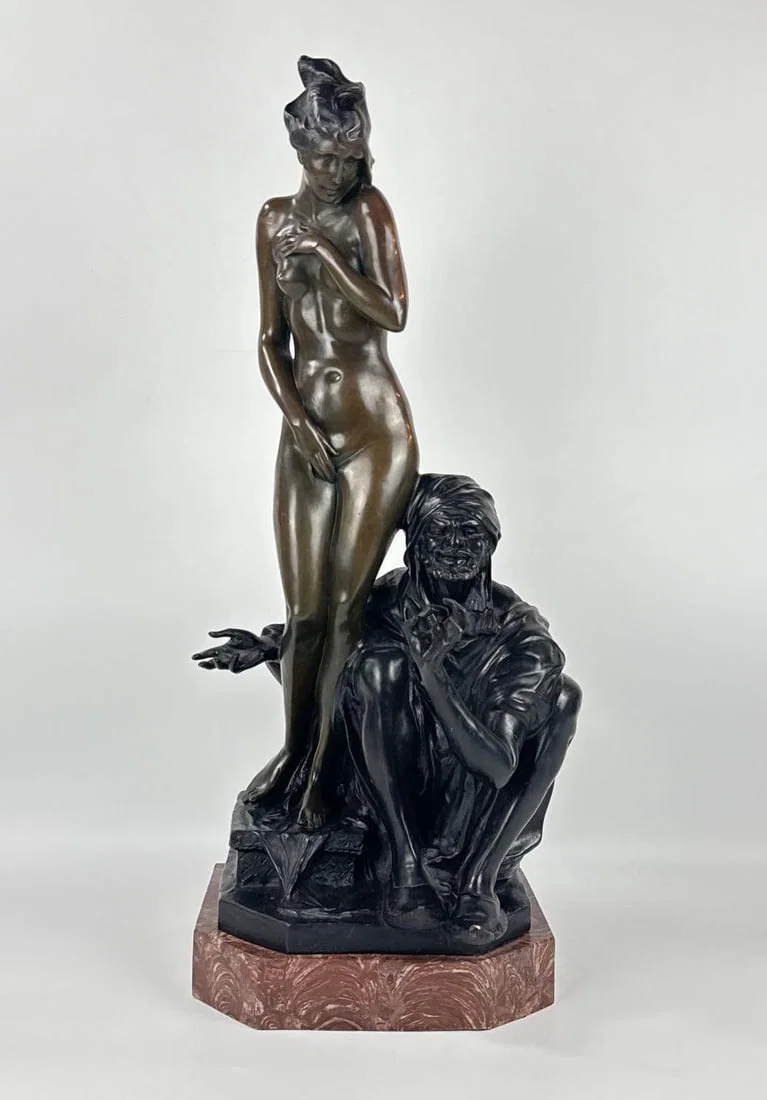 AFTER BRUNO ZACH (AUSTRIAN, 1891–1935) "THE SLAVE MARKET" BRONZE SCULPTURE
