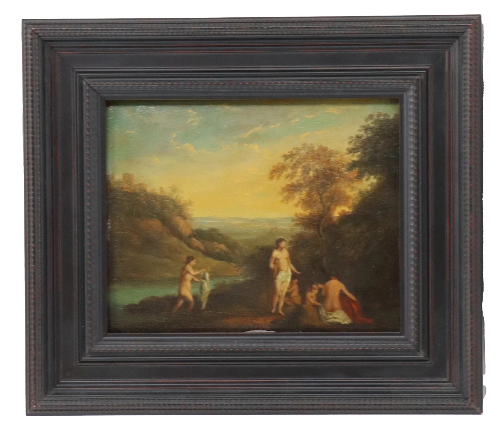 After Cornelis van Poelenburgh (Circa 1586-1667) Dutch, Oil on Canvas Nude Figures Bathing in