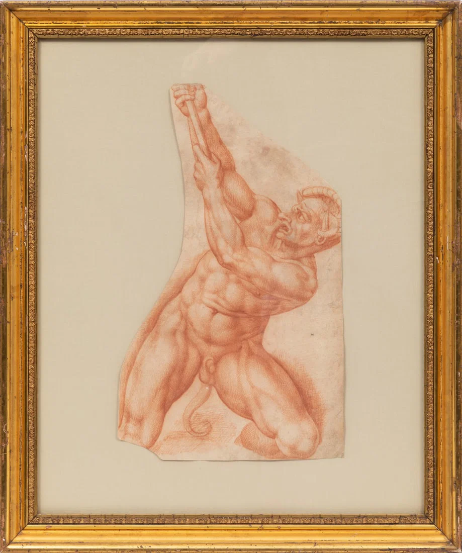 After Michelangelo Buonarroti, Italian 1475-1564, "Imp from the Sistine Chapel Last Judgement