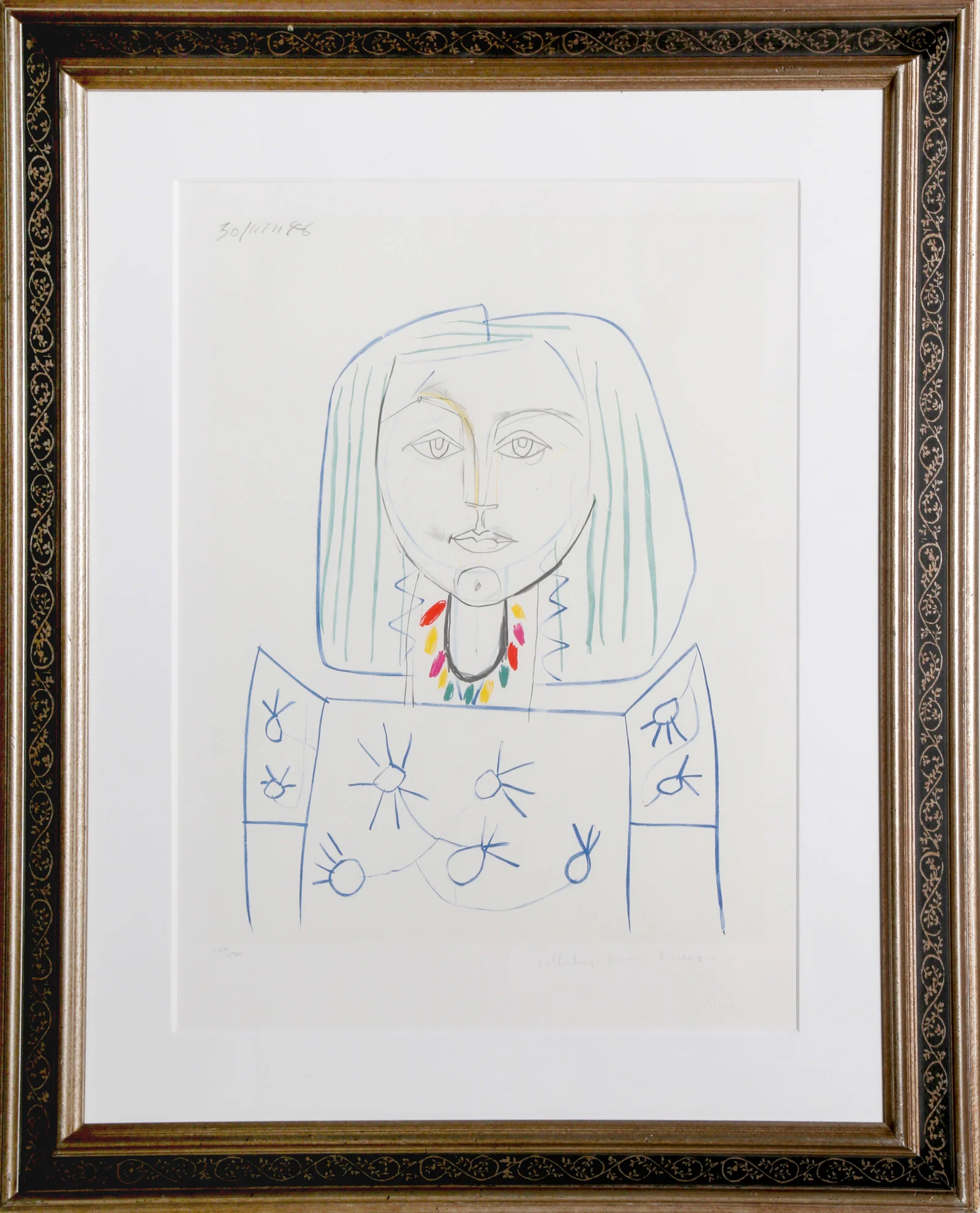 after Pablo Picasso, Portrait de Femme au Collier, Lithograph