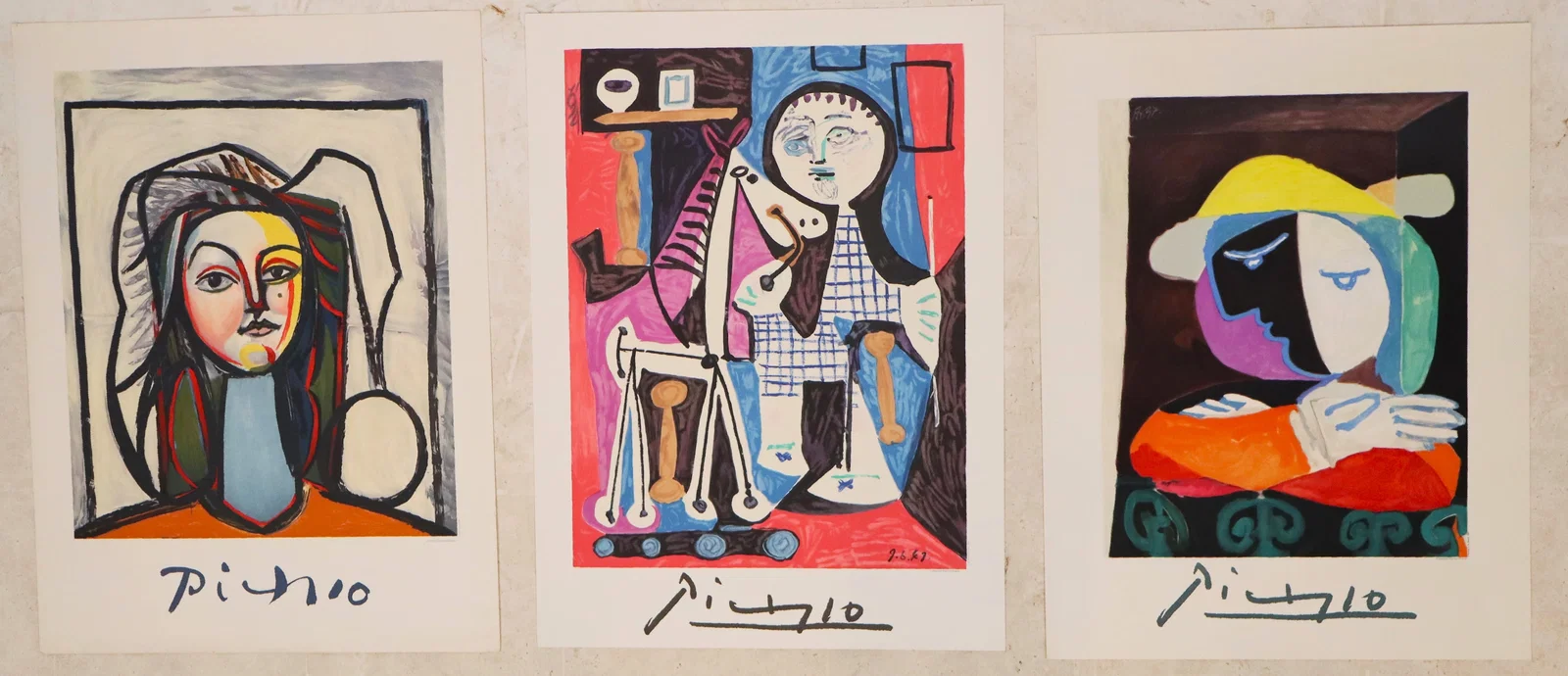 After PICASSO Three Figural Color Lithographs