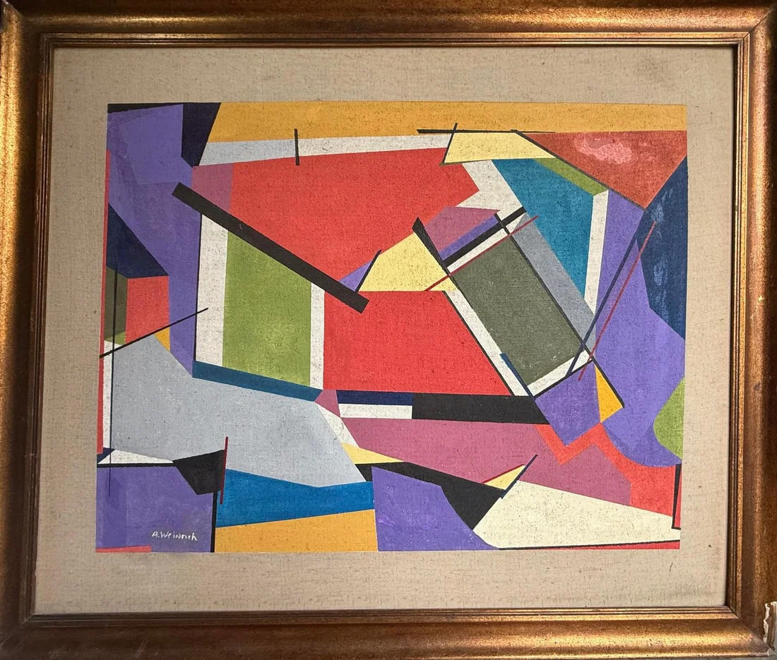 Agnes Weinrich (American, (1873-1946) Composition abstract oil painting on canvas