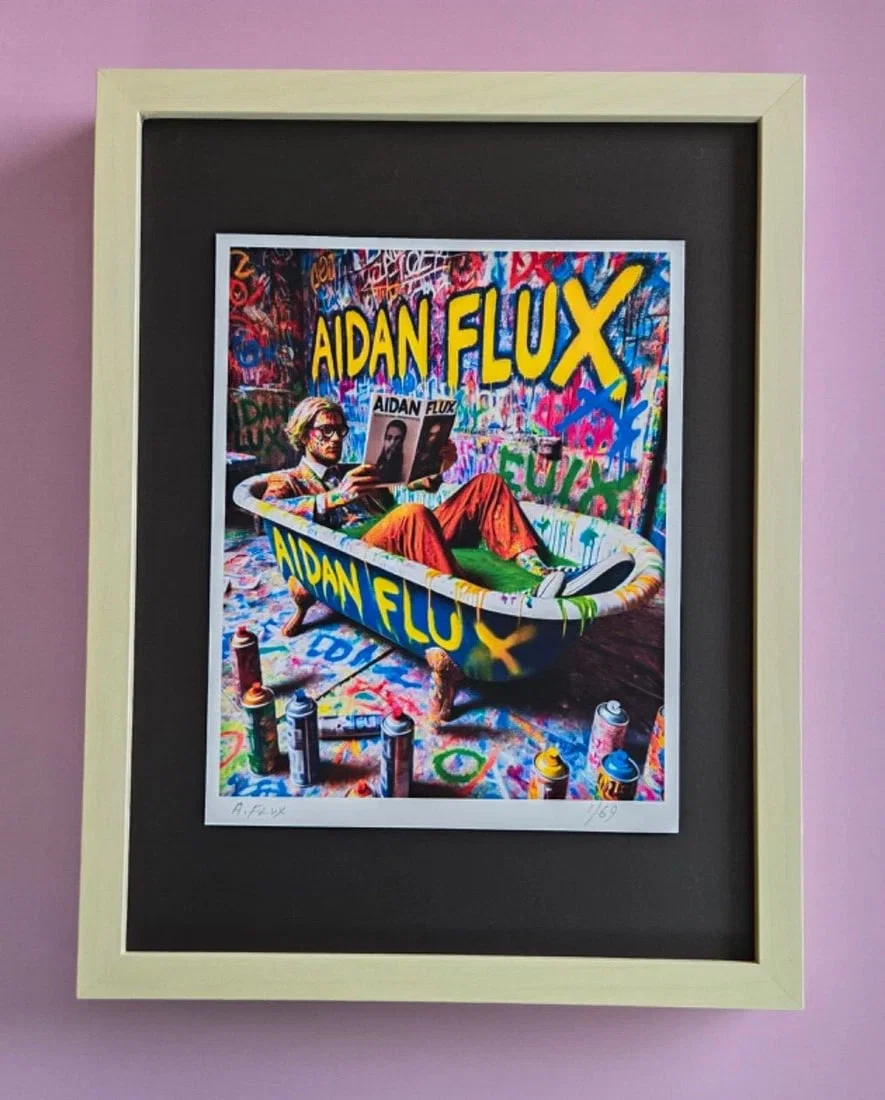 AIDAN FLUX | Hand Signed Original Print Framed | Ltd. Ed. of 69 COA | The Tub 1