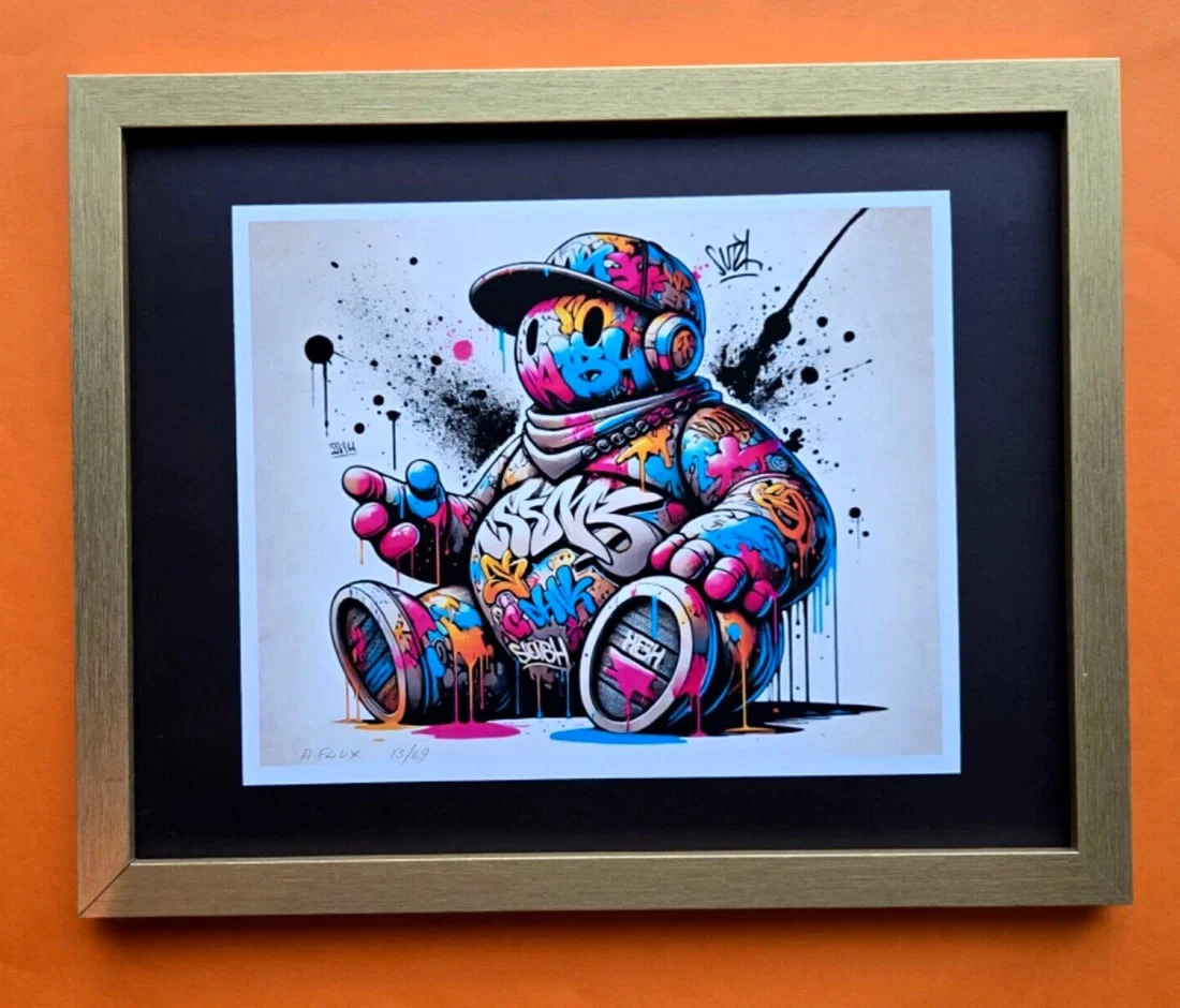 AIDAN FLUX | Hand Signed Original Print Framed LtdEd of 69 COA THE RAMBLER MAN