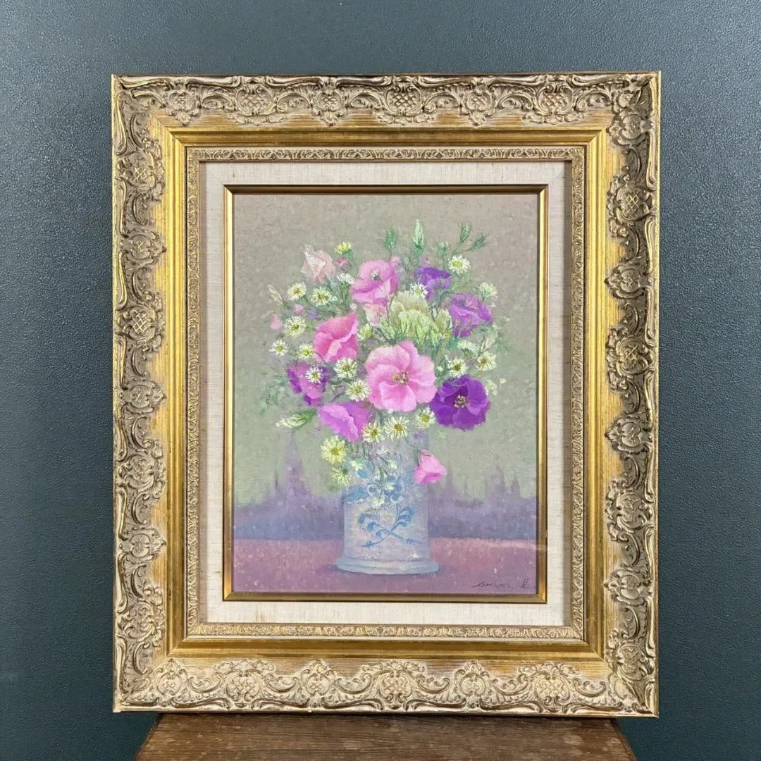 Akiko Isobe, "Turkish Eustoma," oil painting on canvas, size F6.