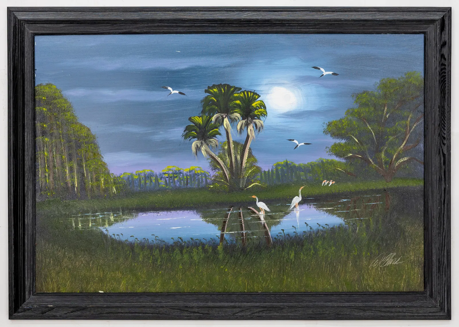 Al Black (1947-2025) Florida Highwaymen, Oil on Board Painting