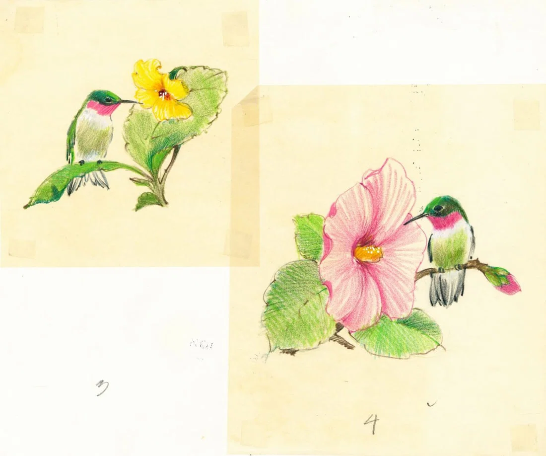 Al Fishman (PA,20C) colored pencil painting