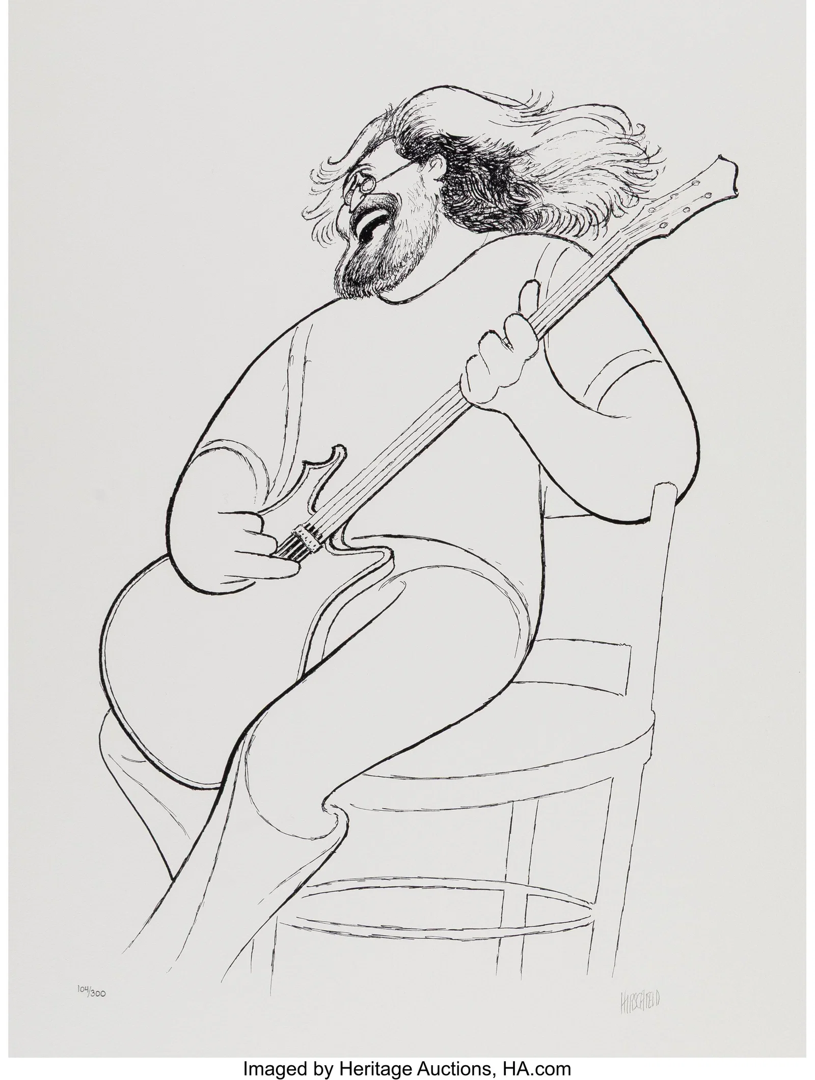 Al Hirschfeld (American, 1903-2003) Jerry Garcia