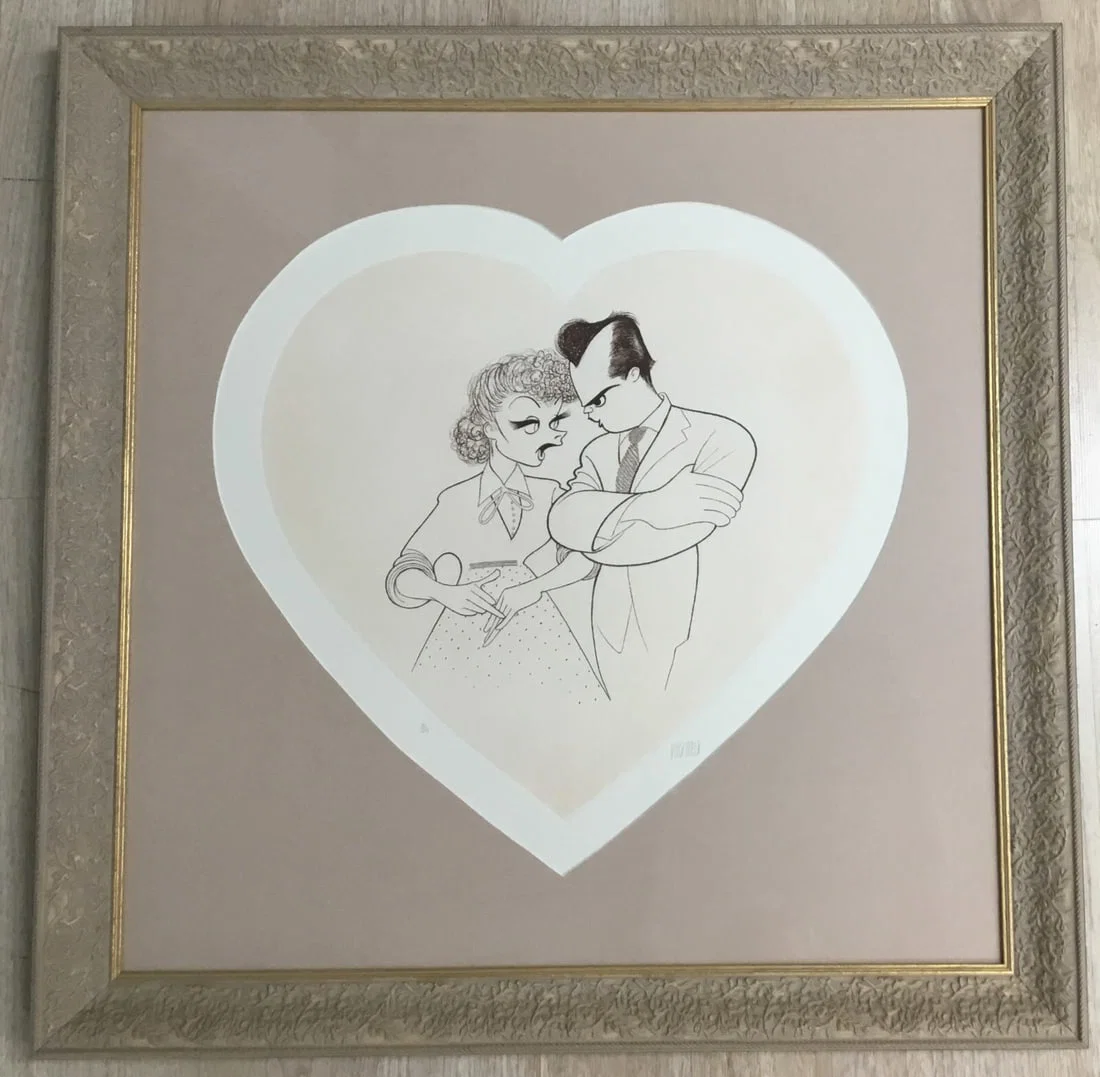 Al Hirschfeld I Love Lucy Limited Edition Signed Lithograph Framed 1990