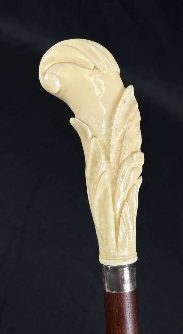 Alaskan Miner Patriotic Ivory Walking Stick Cane