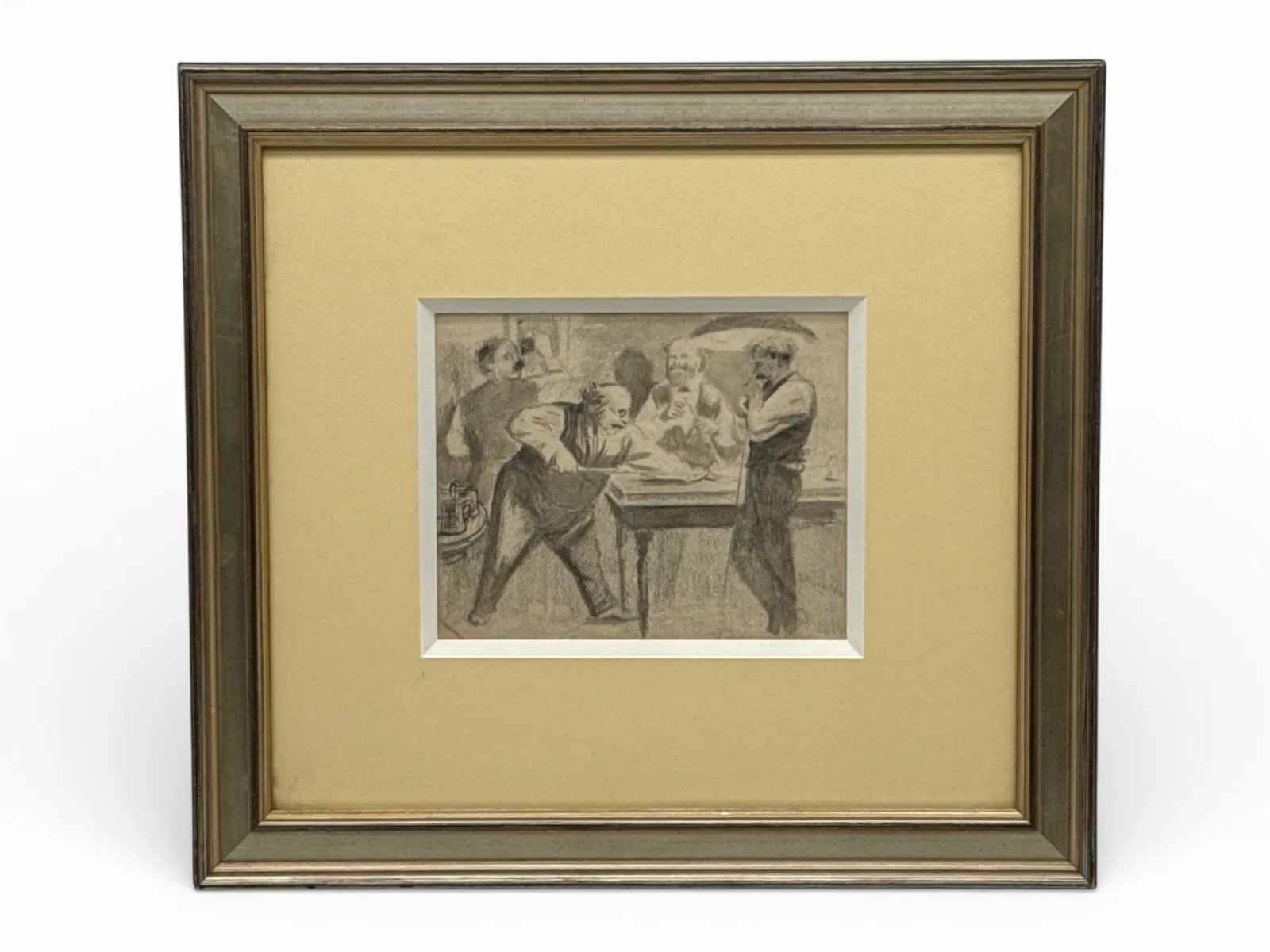 Albert Grantley Reinhart Charcoal/Paper: Billiards