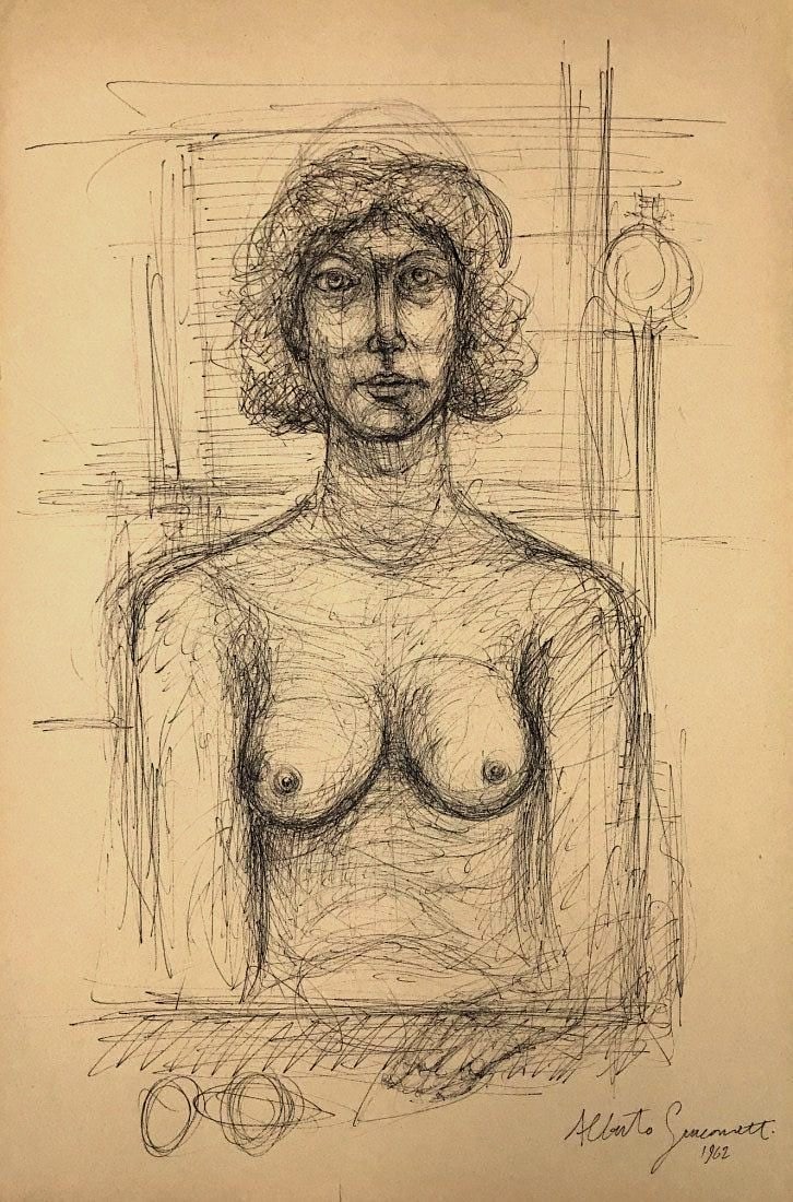 Alberto Giacometti, Ink on paper.