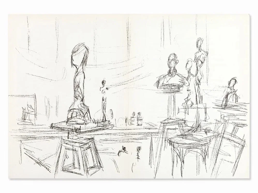 Alberto Giacometti 'The Studio' original lithograph, 1961