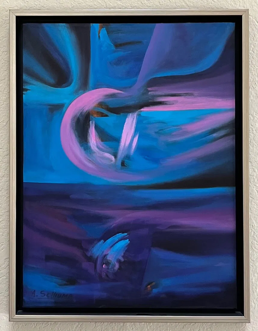 Alberto Schiuma Burbuja Original Oil Painting on Canvas 1999 Framed