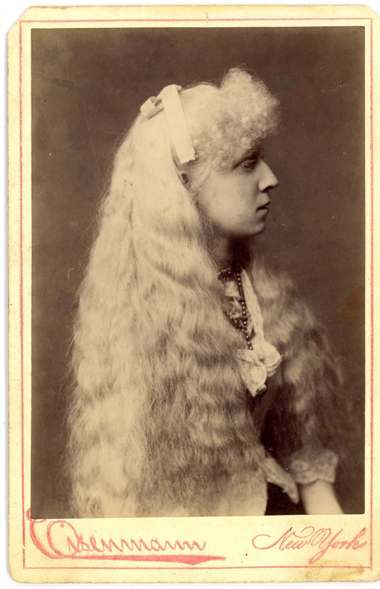 Albino Woman Profile Oddity by C. D. Eisenmann, New York