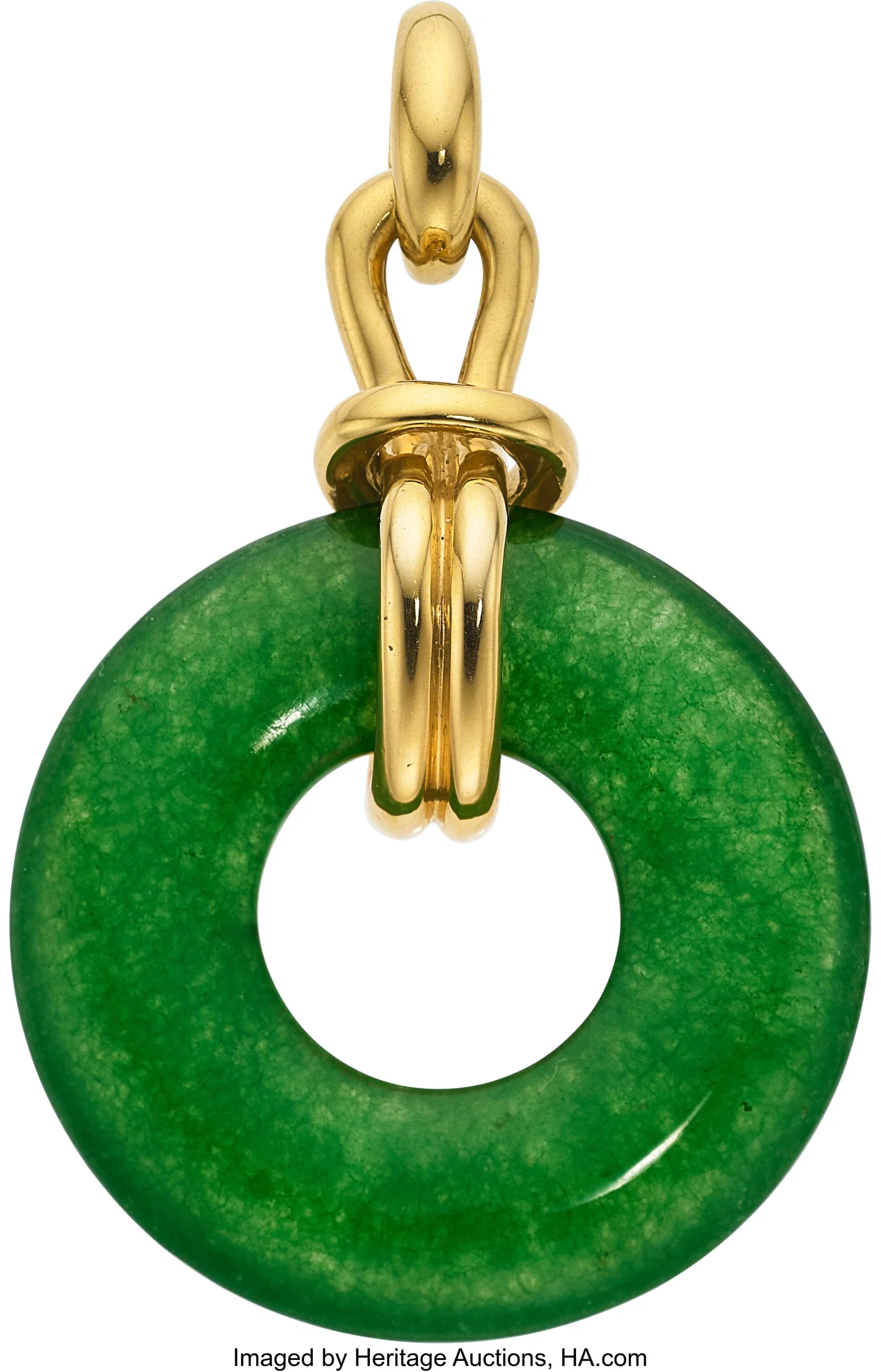 Aldo Cipullo for Cartier Jadeite Jade, Gold Pend