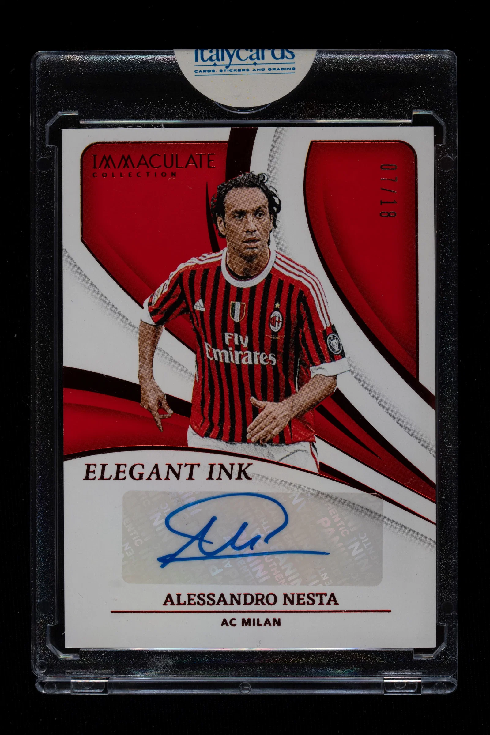 Alessandro Nesta - Signed Card - Milan - Panini Immaculate Collection Soccer Elegant Ink 2024/25 -