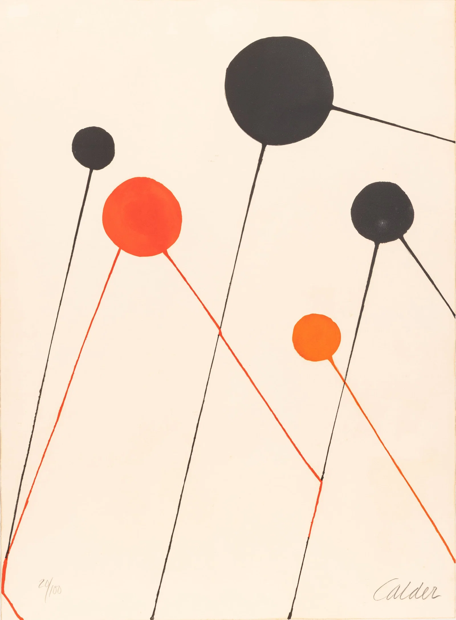 Alexander Calder (American, 1898-1976) Lithograph in Colors on Wove Paper 1968, 'Balloons', H 29.75"