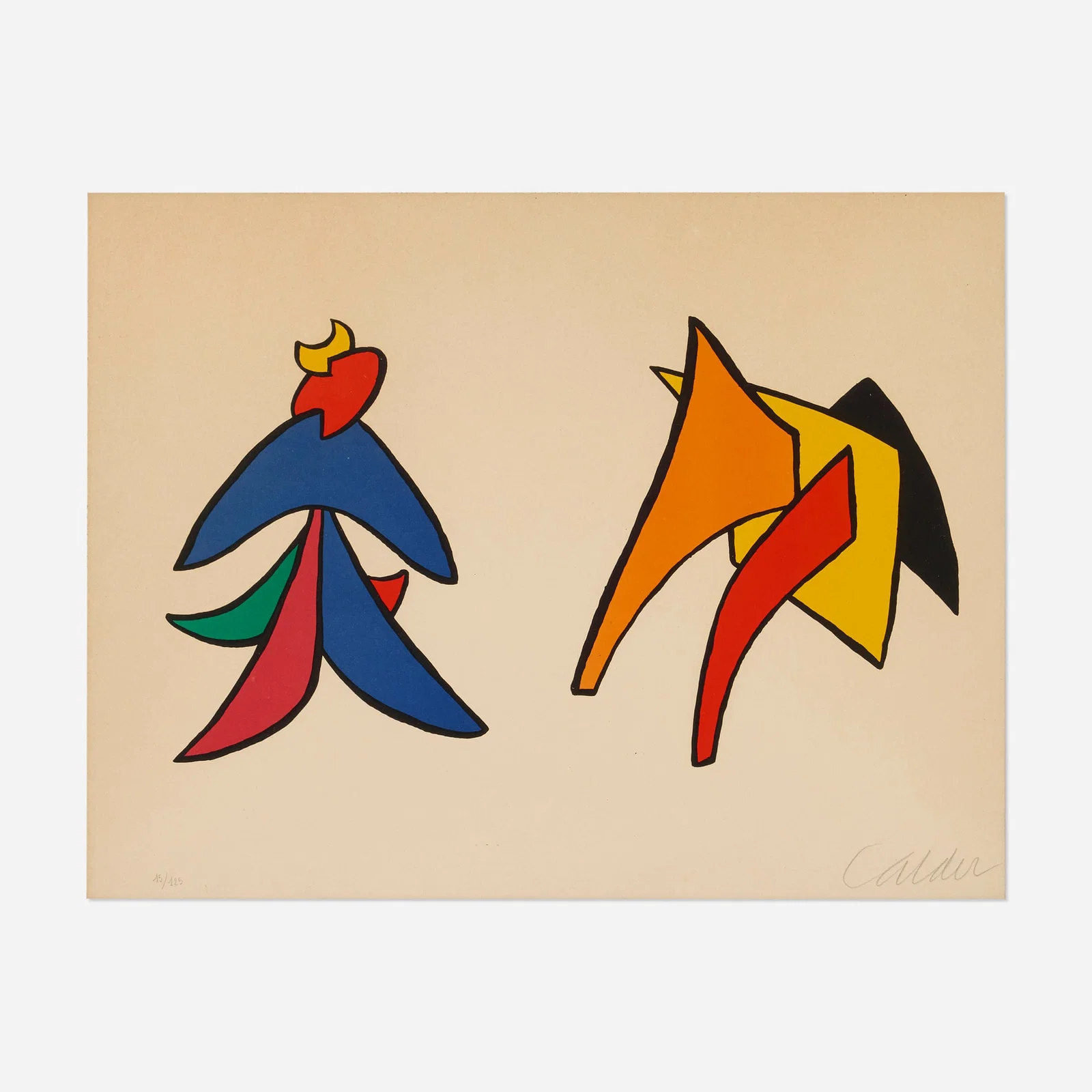 Alexander Calder, Lune jaune et porc qui pique (from the Stabiles series)