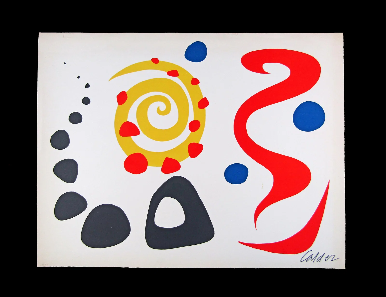 Alexander Calder Signed "Untitled (Yellow Spiral)," Ltd. Ed. Lithograph, Ex. Karsh Estate