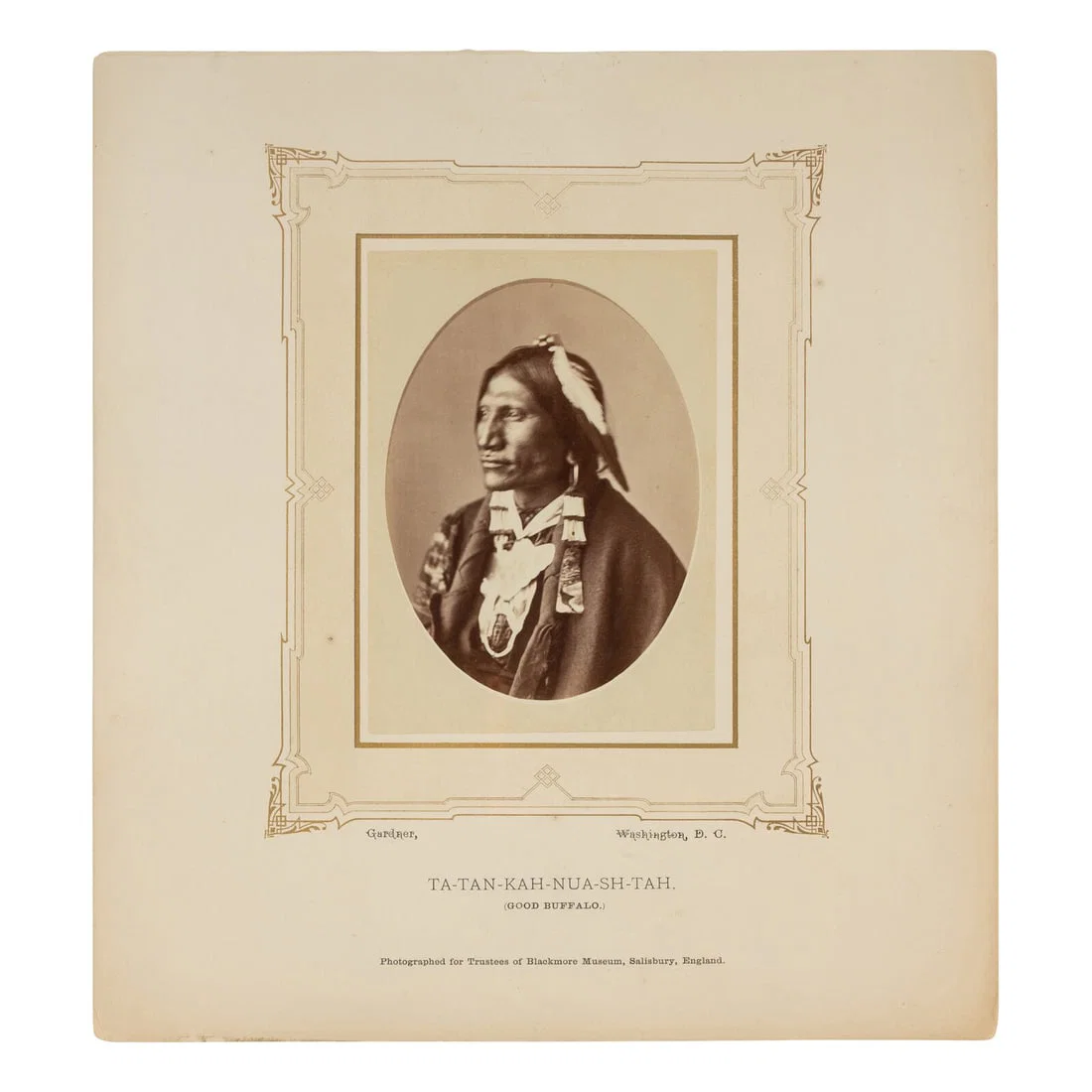 Alexander Gardner (1821-1882) Good Buffalo, Oglala Lakota. Washington, DC, ca 1870