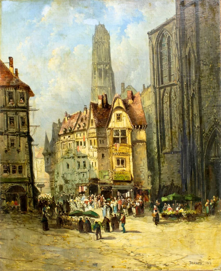Alexandre DeFaux (France,1826-1900) oil painting antique